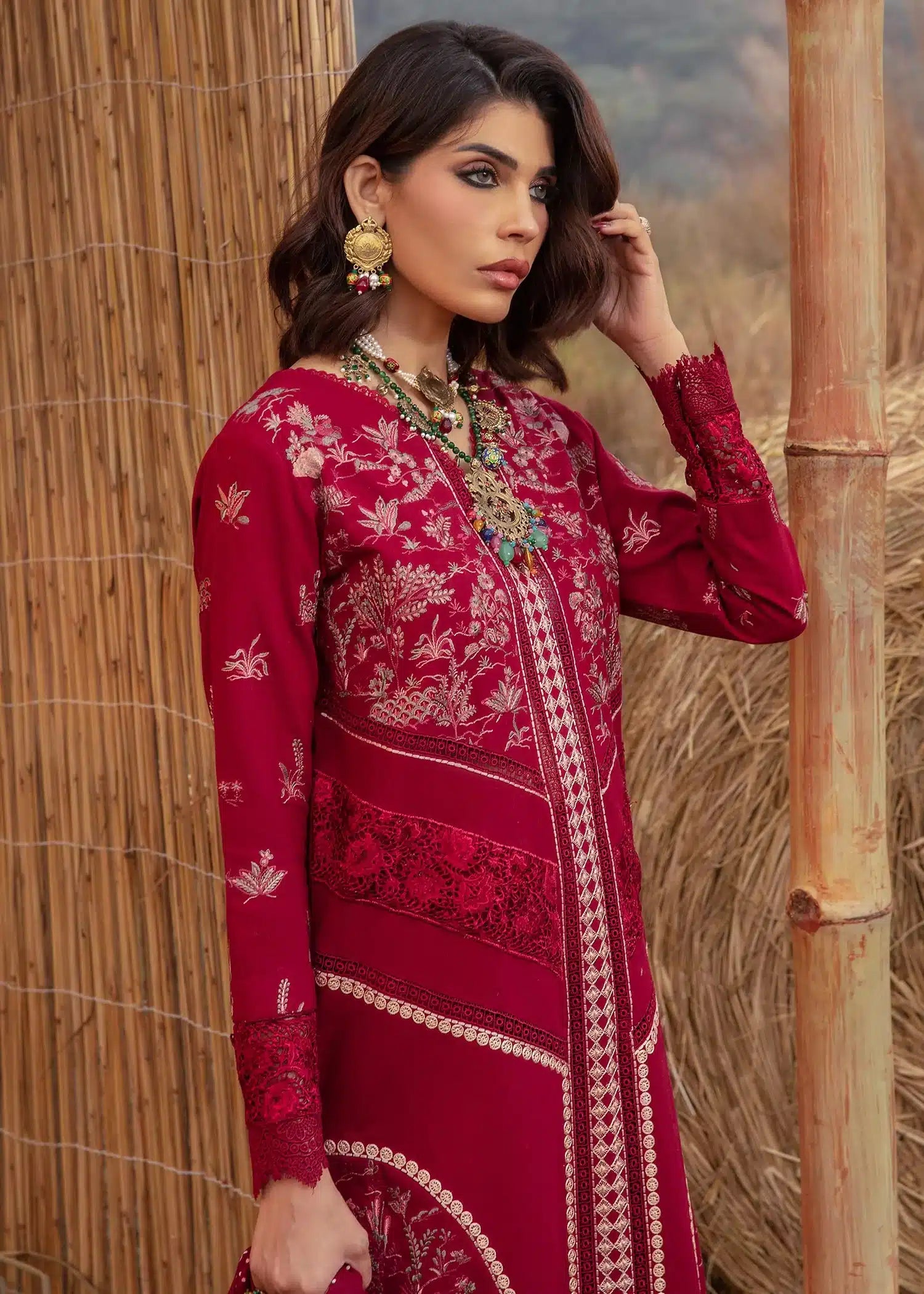 Saira Shakira | Raya Winter Stitched 23 | Ruby - Pakistani Clothes for women, in United Kingdom and United States