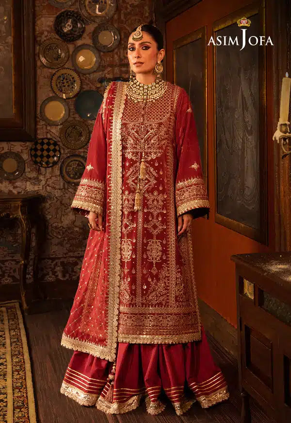 Asim Jofa | Makhmal Wedding Velvet 23 | AJMM-10 - Hoorain Designer Wear - Pakistani Ladies Branded Stitched Clothes in United Kingdom, United states, CA and Australia