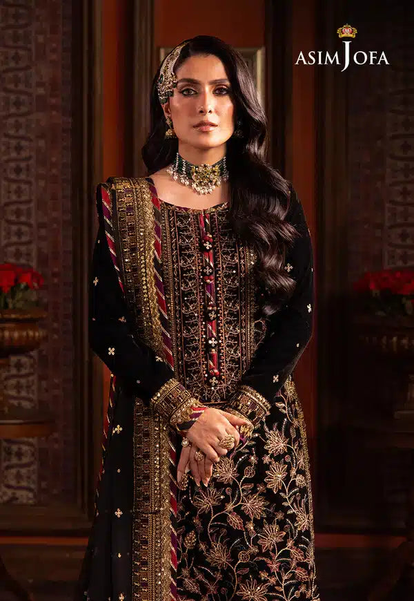 Asim Jofa | Makhmal Wedding Velvet 23 | AJMM-08 - Hoorain Designer Wear - Pakistani Ladies Branded Stitched Clothes in United Kingdom, United states, CA and Australia