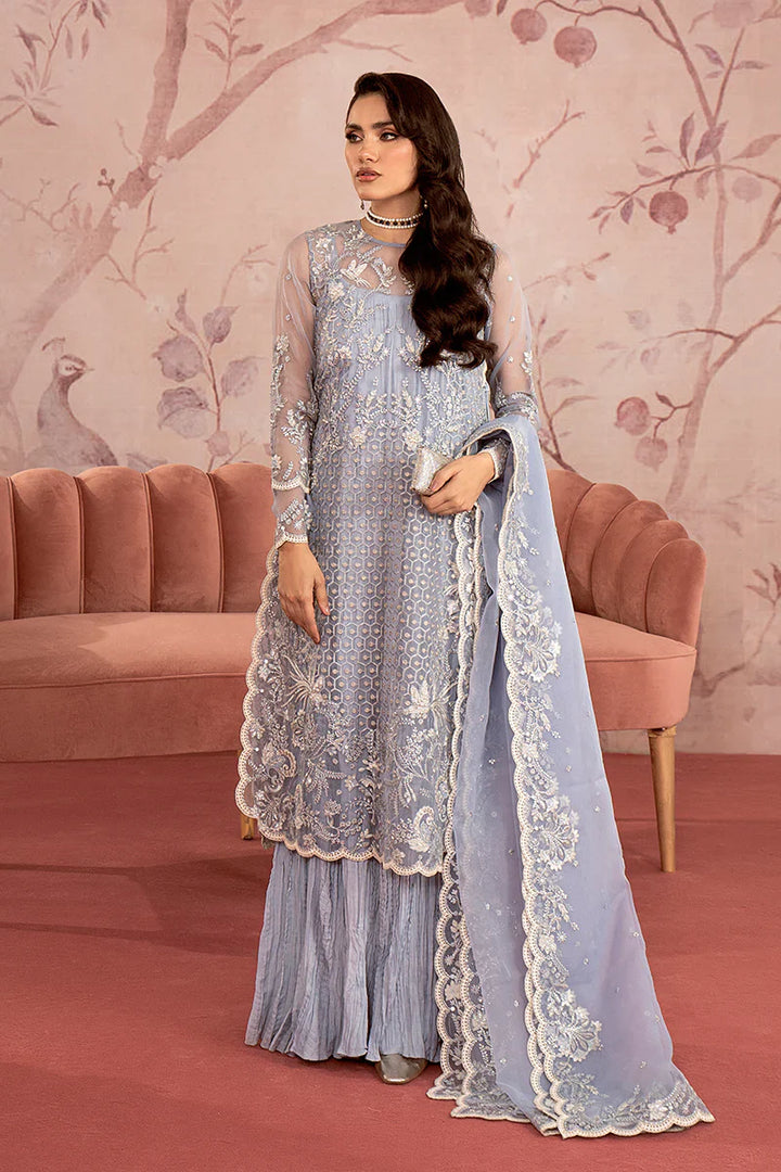 Cross Stitch | Wedding Festive 23 | Scarlet Blue - Hoorain Designer Wear - Pakistani Ladies Branded Stitched Clothes in United Kingdom, United states, CA and Australia