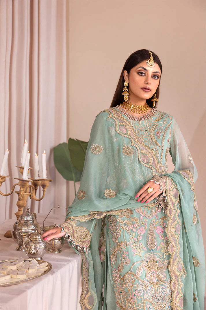 Emaan Adeel | Romansiyyah Luxury Formals 23 | RM-02 DALILAH - Hoorain Designer Wear - Pakistani Ladies Branded Stitched Clothes in United Kingdom, United states, CA and Australia