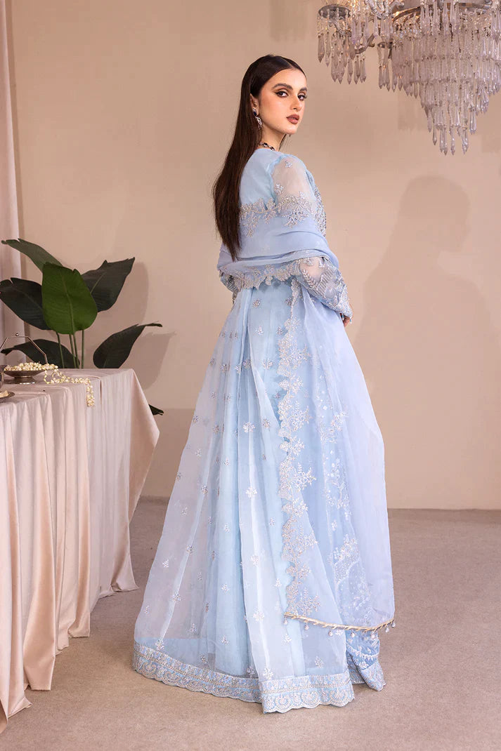 Emaan Adeel | Romansiyyah Luxury Formals 23 | RM-03 BLUE LAGOON - Hoorain Designer Wear - Pakistani Ladies Branded Stitched Clothes in United Kingdom, United states, CA and Australia