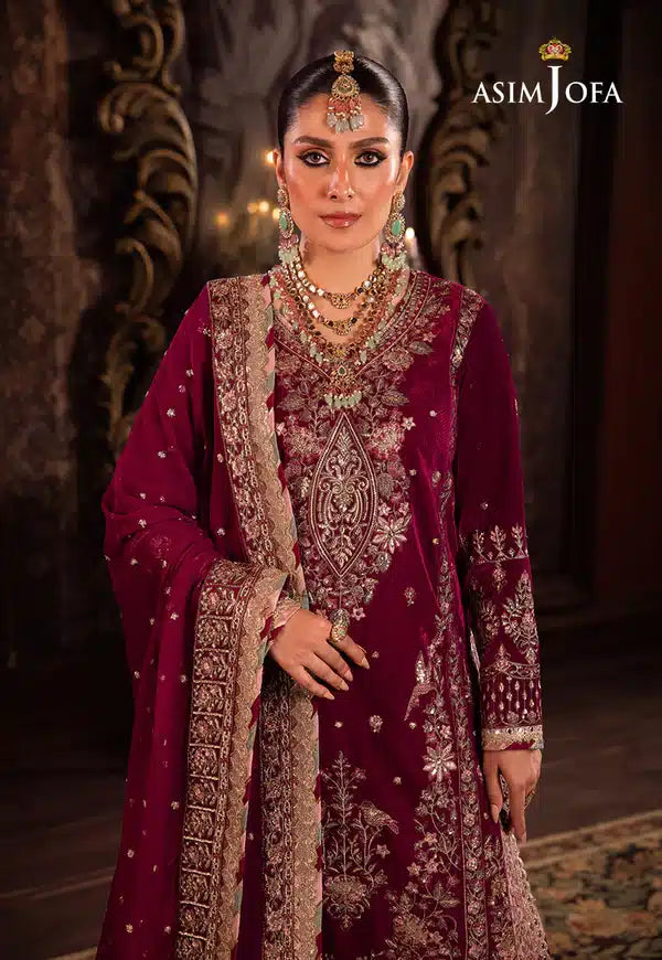 Asim Jofa | Makhmal Wedding Velvet 23 | AJMM-03 - Hoorain Designer Wear - Pakistani Ladies Branded Stitched Clothes in United Kingdom, United states, CA and Australia