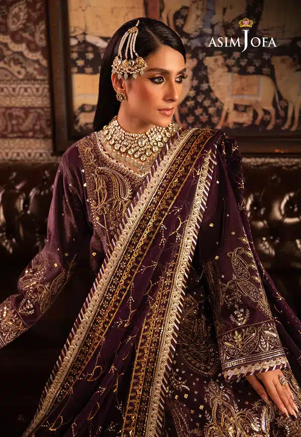 Asim Jofa | Makhmal Wedding Velvet 23 | AJMM-06 - Hoorain Designer Wear - Pakistani Ladies Branded Stitched Clothes in United Kingdom, United states, CA and Australia
