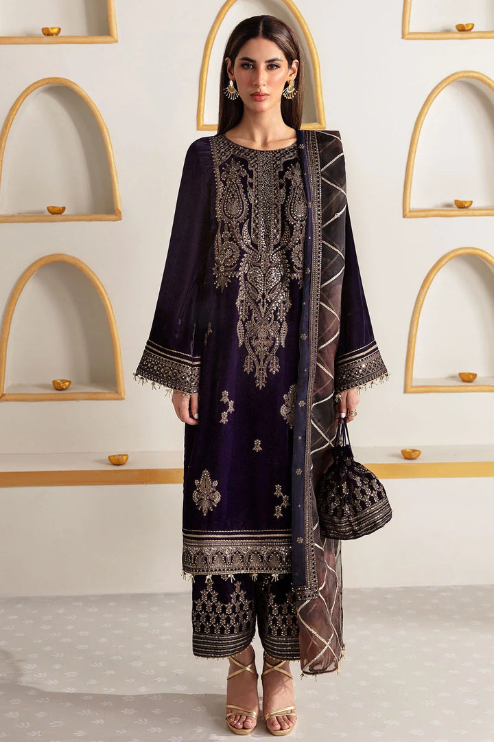 Jazmin | Velvet 23 | VF-2004 - Hoorain Designer Wear - Pakistani Ladies Branded Stitched Clothes in United Kingdom, United states, CA and Australia