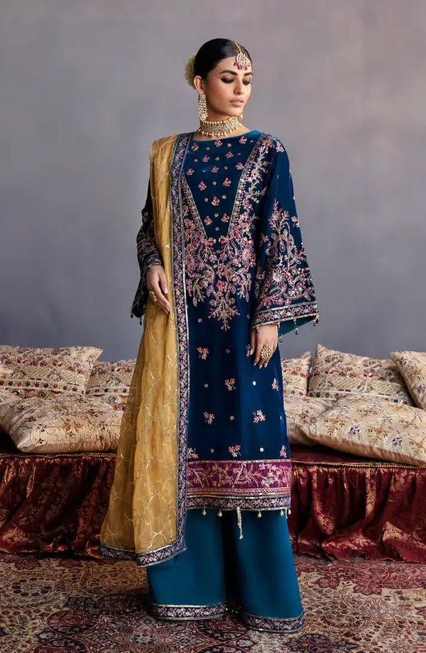 Emaan Adeel | Makhmal Velvet Edition 23 | MK-01 SUFINA - Hoorain Designer Wear - Pakistani Ladies Branded Stitched Clothes in United Kingdom, United states, CA and Australia