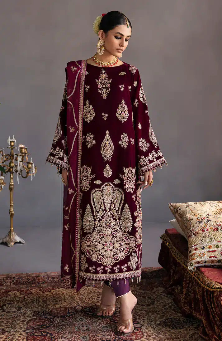 Emaan Adeel | Makhmal Velvet Edition 23 | MK-04 HAYAL - Hoorain Designer Wear - Pakistani Designer Clothes for women, in United Kingdom, United states, CA and Australia