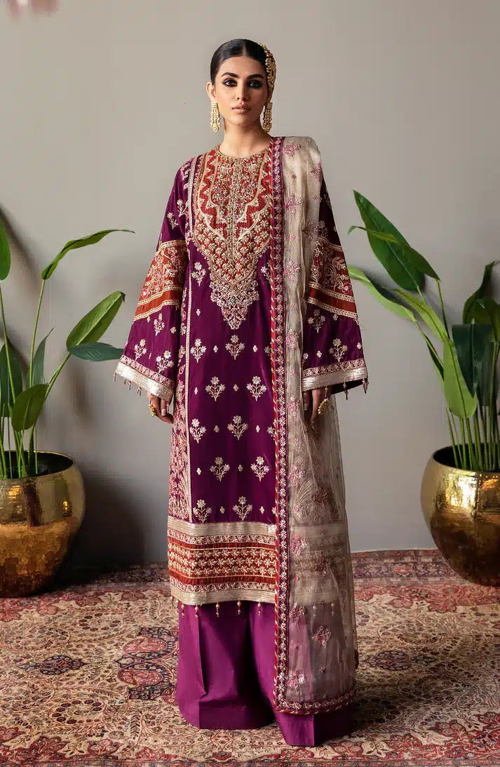 A vibrant magenta velvet kurti in our signature box cut inspired by a  traditional phiran .… | Velvet dress designs, Velvet pakistani dress,  Pakistani formal dresses