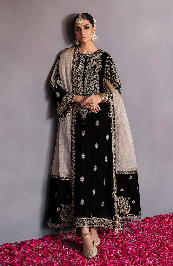 Emaan Adeel | Makhmal Velvet Edition 23 | MK-08 AQS - Pakistani Clothes for women, in United Kingdom and United States