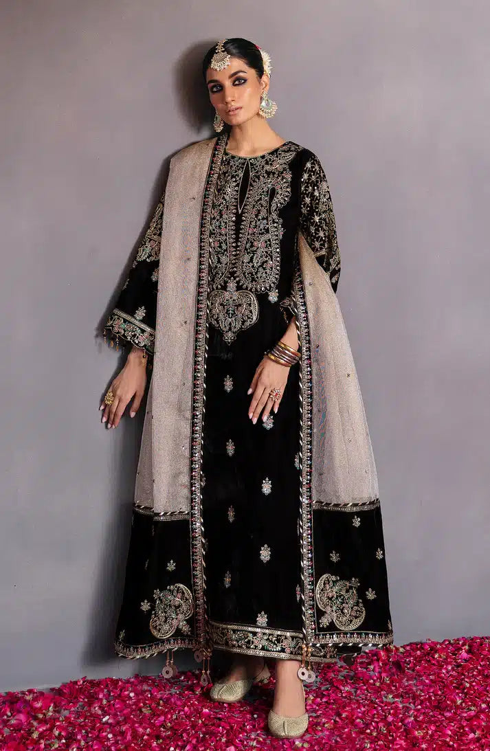 Emaan Adeel | Makhmal Velvet Edition 23 | MK-08 AQS - Pakistani Clothes for women, in United Kingdom and United States