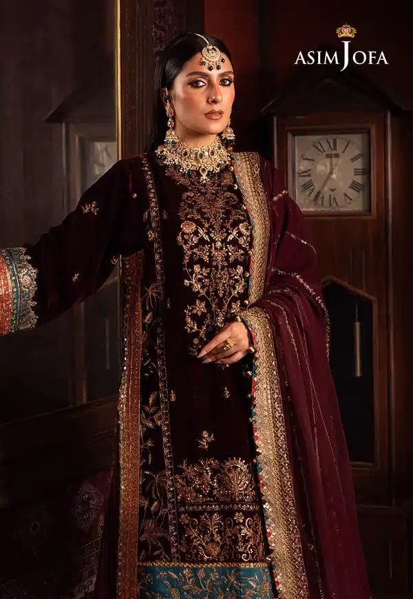 Asim Jofa | Makhmal Wedding Velvet 23 | AJMM-09 - Hoorain Designer Wear - Pakistani Ladies Branded Stitched Clothes in United Kingdom, United states, CA and Australia