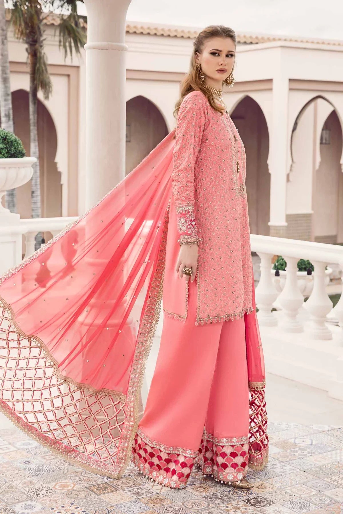 Maria B | Sateen Formals 23 | Candy Pink CST-701 - Pakistani Clothes for women, in United Kingdom and United States