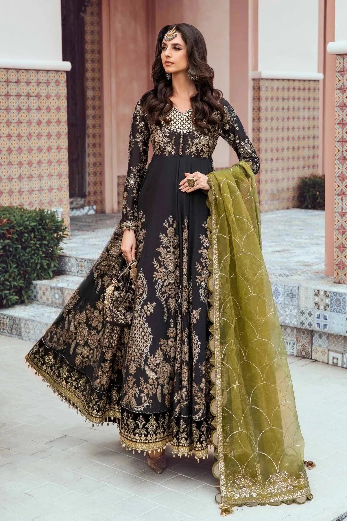 Maria B | Sateen Formals 23 | Black CST-703 - Pakistani Clothes for women, in United Kingdom and United States