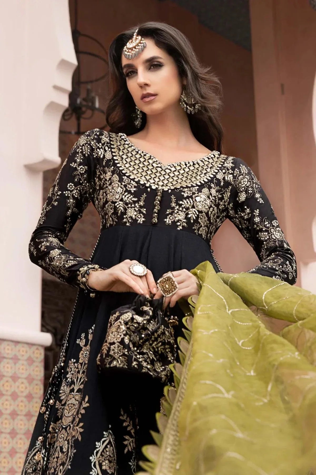 Maria B | Sateen Formals 23 | Black CST-703 - Pakistani Clothes for women, in United Kingdom and United States