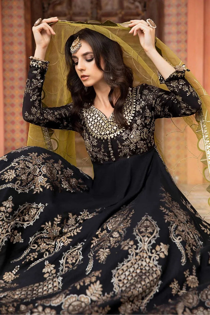 Maria B | Sateen Formals 23 | Black CST-703 - Pakistani Clothes for women, in United Kingdom and United States