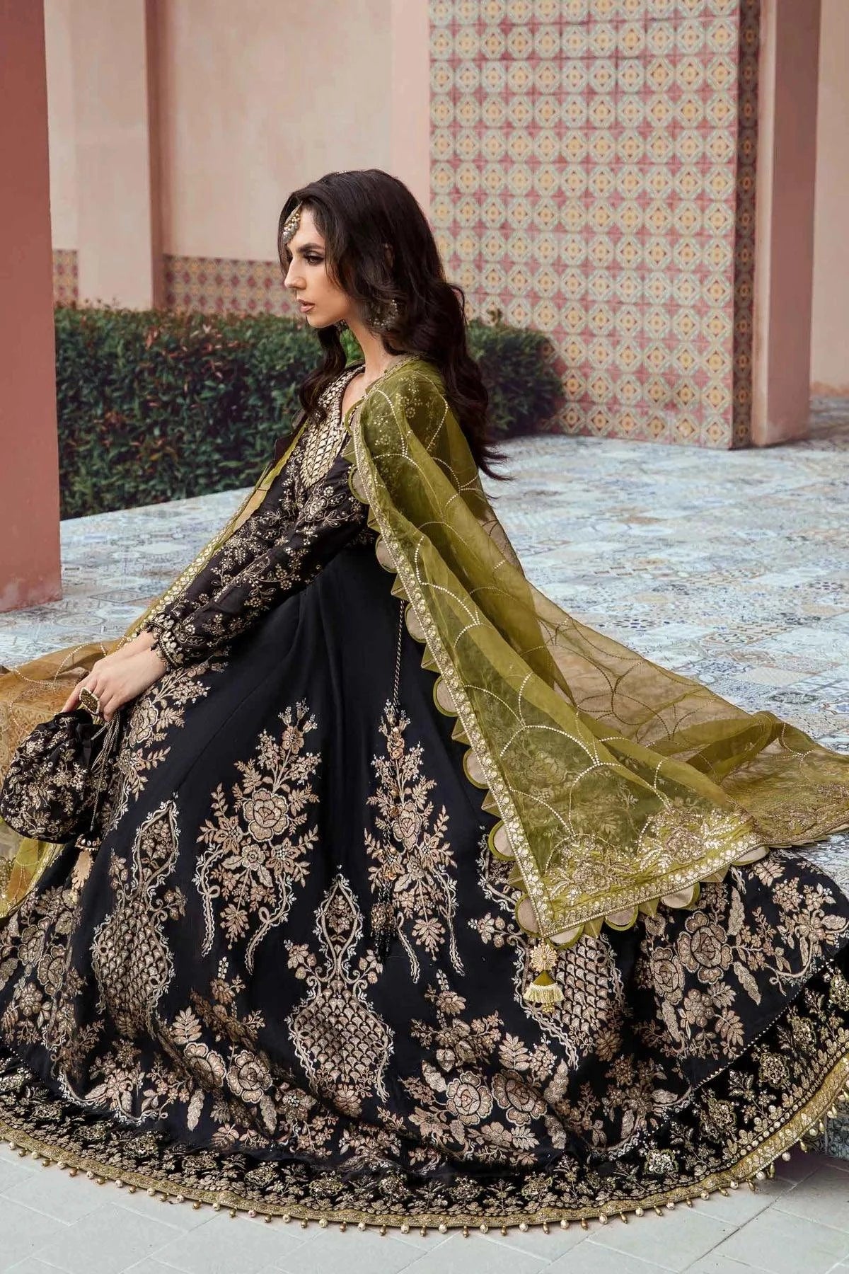 Maria B | Sateen Formals 23 | Black CST-703 - Pakistani Clothes for women, in United Kingdom and United States