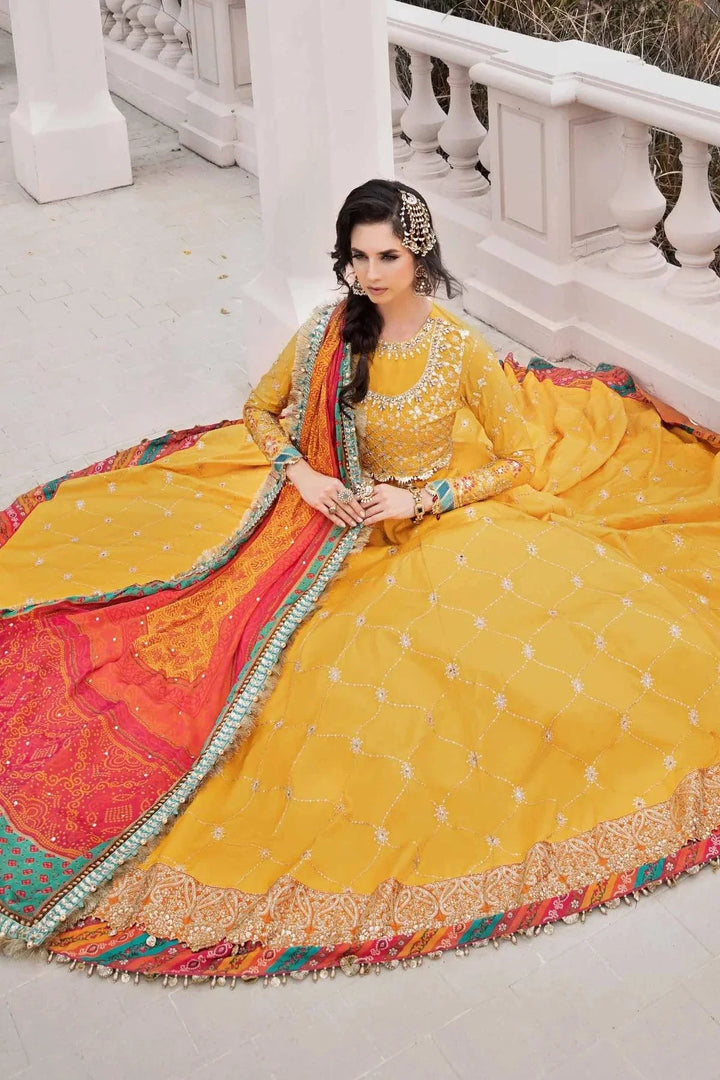 Maria B | Sateen Formals 23 | Yellow CST-705 - Pakistani Clothes for women, in United Kingdom and United States