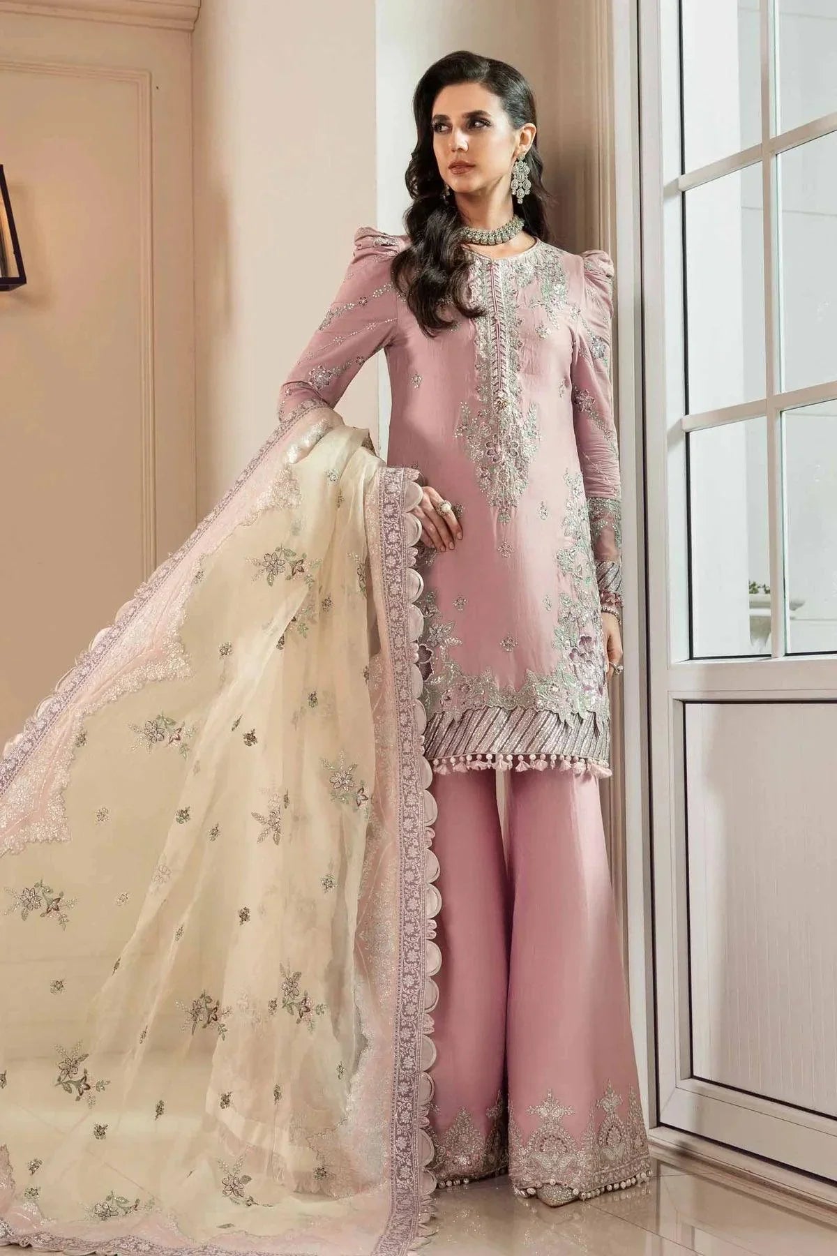 Maria B | Sateen Formals 23 | Mauve CST-706 - Pakistani Clothes for women, in United Kingdom and United States