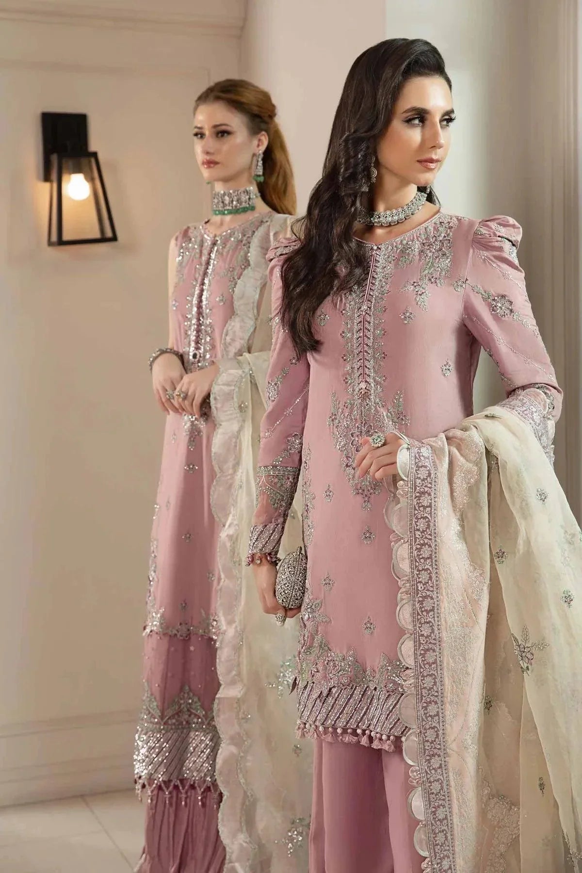 Maria B | Sateen Formals 23 | Mauve CST-706 - Pakistani Clothes for women, in United Kingdom and United States