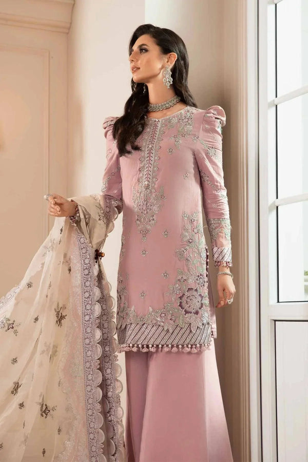 Maria B | Sateen Formals 23 | Mauve CST-706 - Hoorain Designer Wear - Pakistani Ladies Branded Stitched Clothes in United Kingdom, United states, CA and Australia