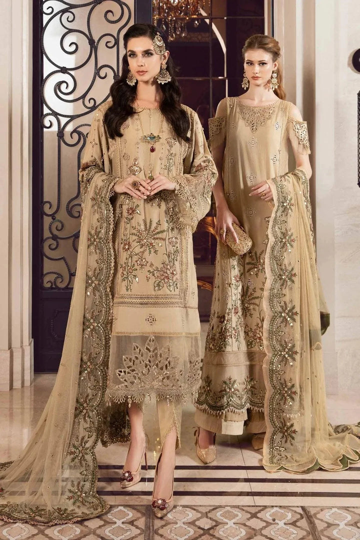 Maria B | Sateen Formals 23 | Beige CST-712 - Pakistani Clothes for women, in United Kingdom and United States