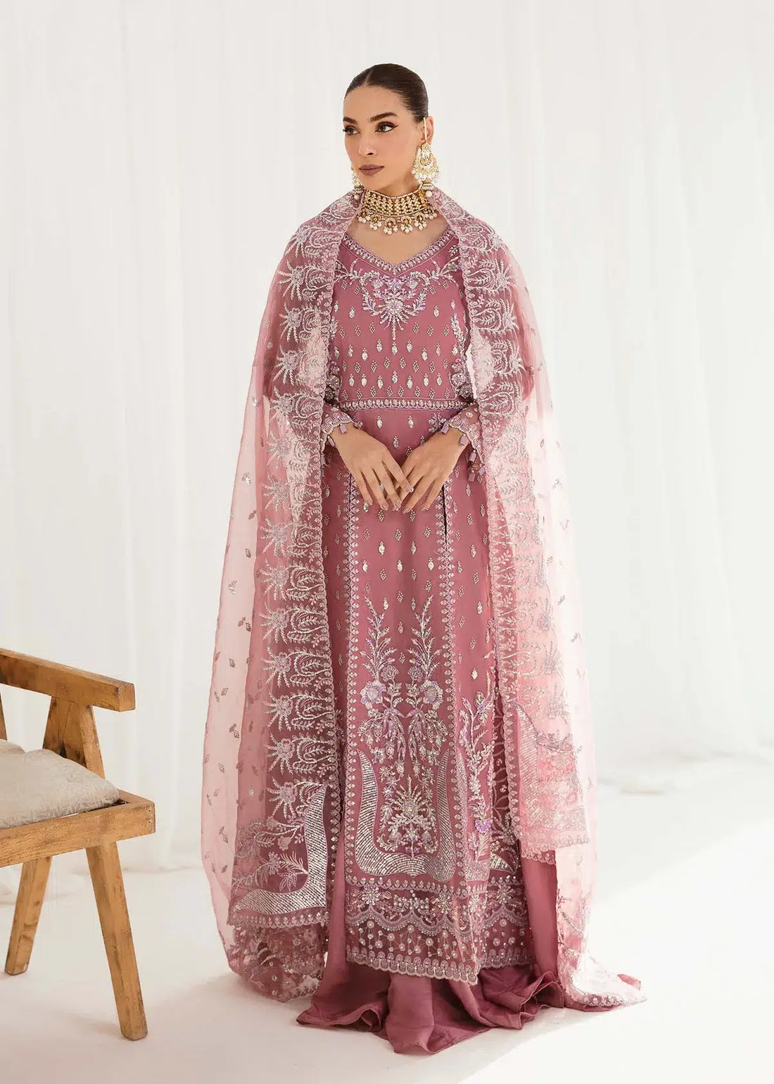tea pink pakistani dress Luxury Tea Pink Embroidered Pakistani Salwar Kameez with Dupatta Elegant Party Dress"