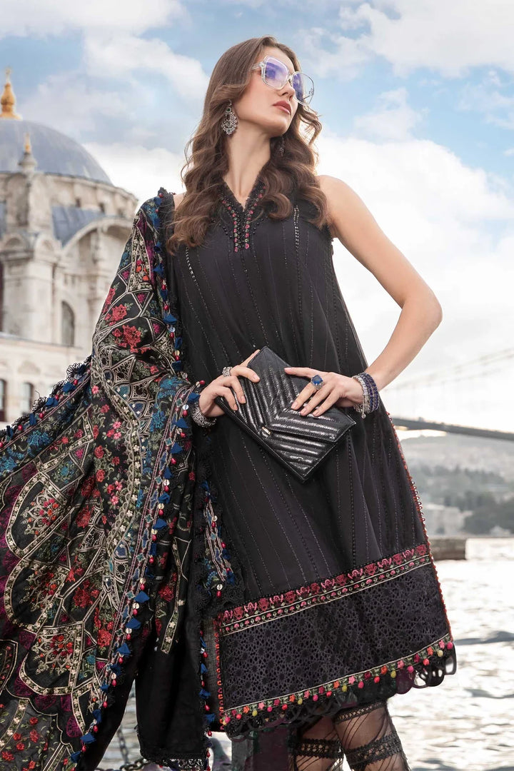 Maria B | Linen 23 | Black DL-1101 - Hoorain Designer Wear - Pakistani Ladies Branded Stitched Clothes in United Kingdom, United states, CA and Australia