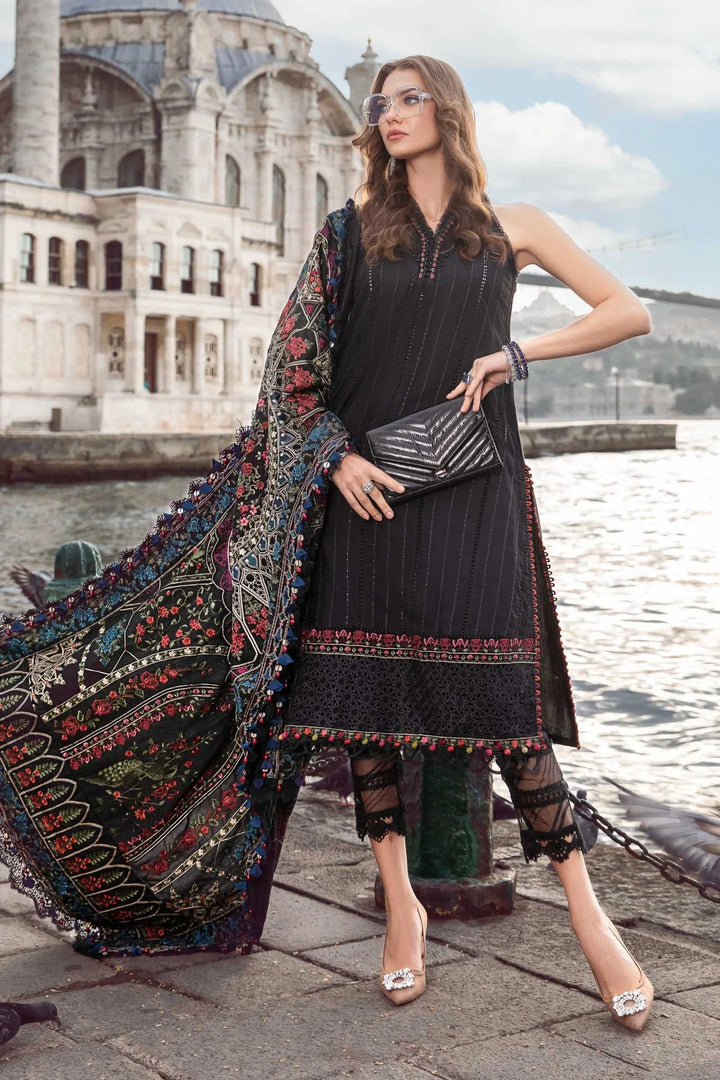 Maria B | Linen 23 | Black DL-1101 - Hoorain Designer Wear - Pakistani Ladies Branded Stitched Clothes in United Kingdom, United states, CA and Australia