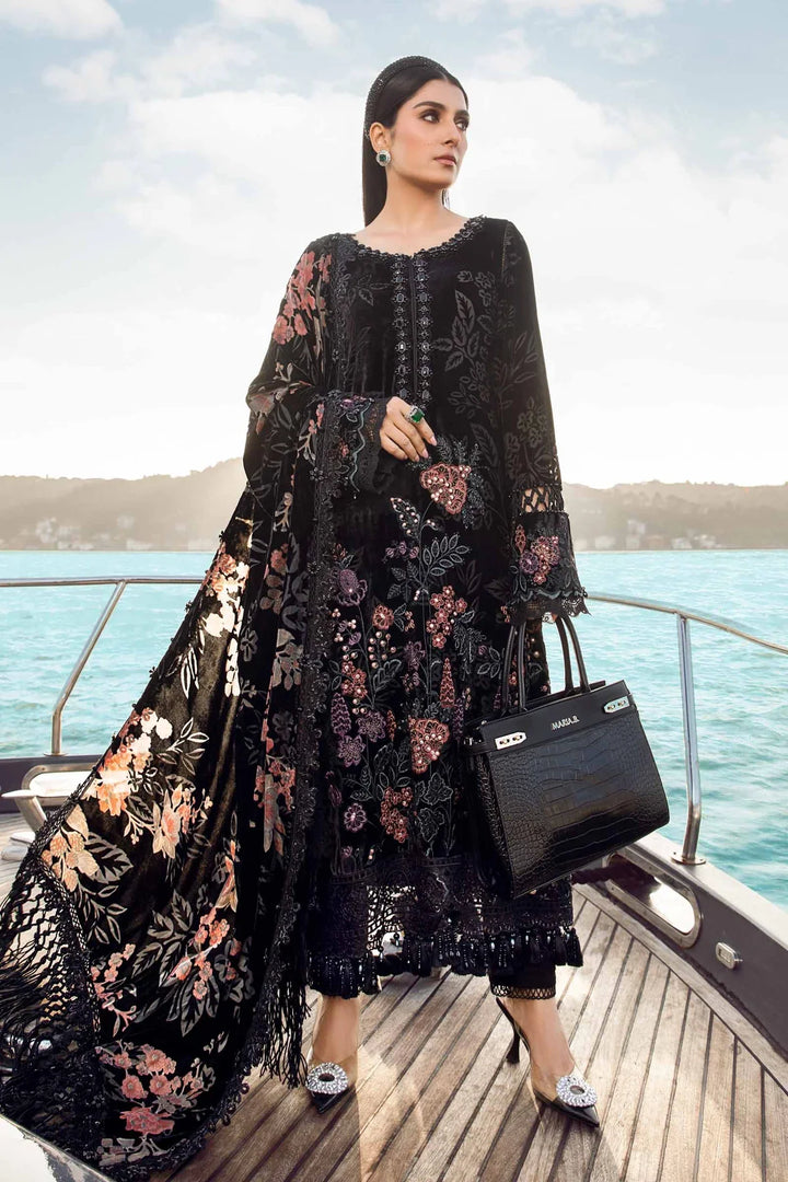 Maria B | Linen 23 | Black DL-1102 - Hoorain Designer Wear - Pakistani Ladies Branded Stitched Clothes in United Kingdom, United states, CA and Australia