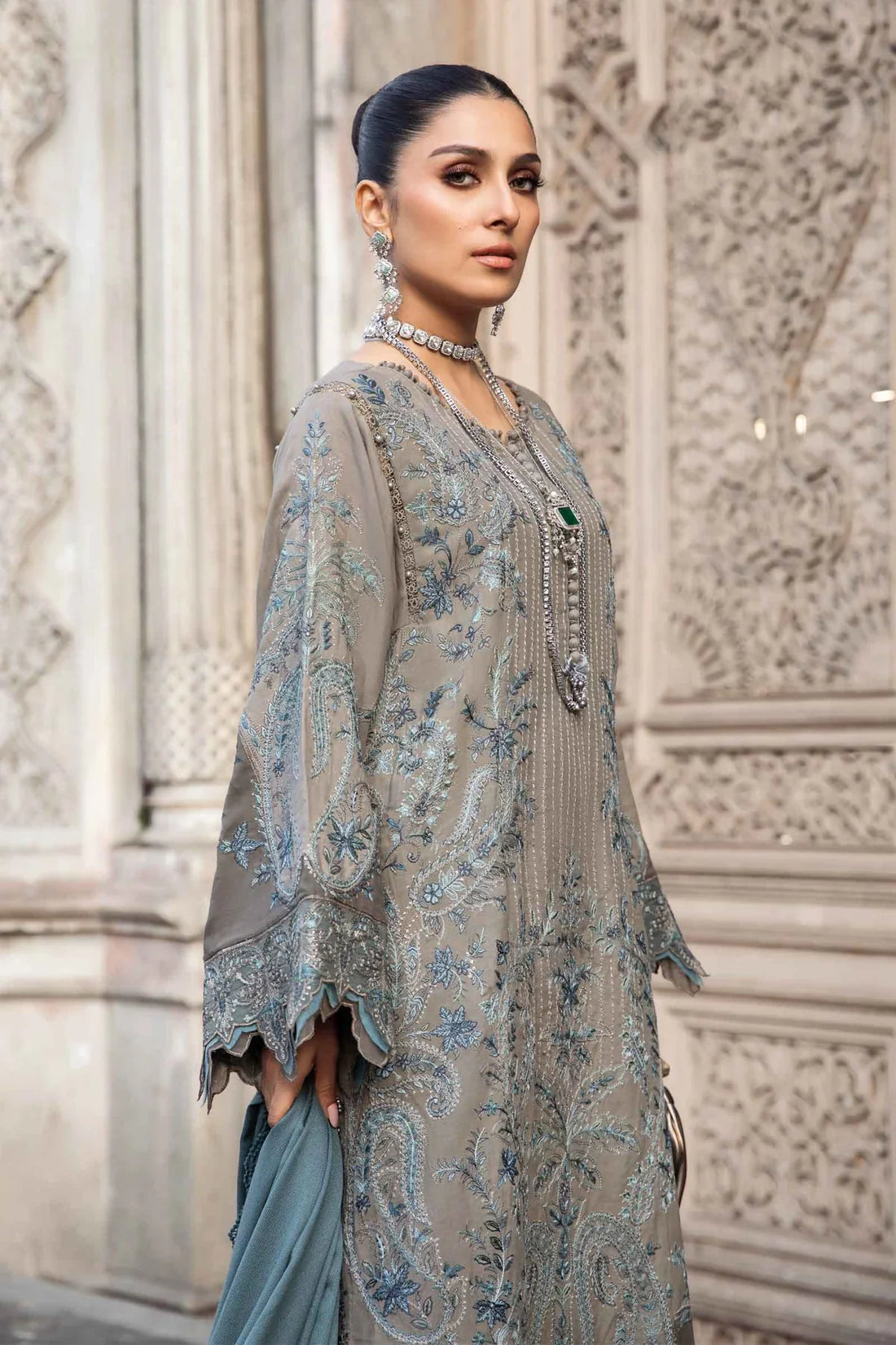 Maria B | Linen 23 | Grey DL-1104 - Pakistani Clothes for women, in United Kingdom and United States