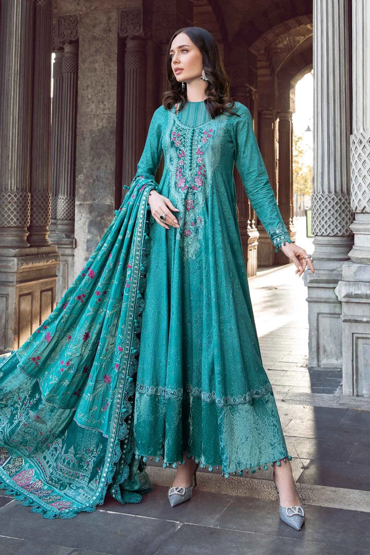Maria B | Linen 23 | Teal DL-1105 - Hoorain Designer Wear - Pakistani Ladies Branded Stitched Clothes in United Kingdom, United states, CA and Australia