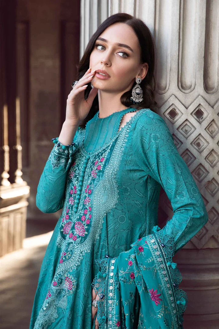 Maria B | Linen 23 | Teal DL-1105 - Hoorain Designer Wear - Pakistani Designer Clothes for women, in United Kingdom, United states, CA and Australia