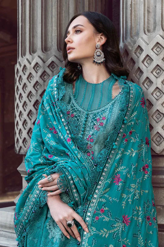 Maria B | Linen 23 | Teal DL-1105 - Hoorain Designer Wear - Pakistani Designer Clothes for women, in United Kingdom, United states, CA and Australia