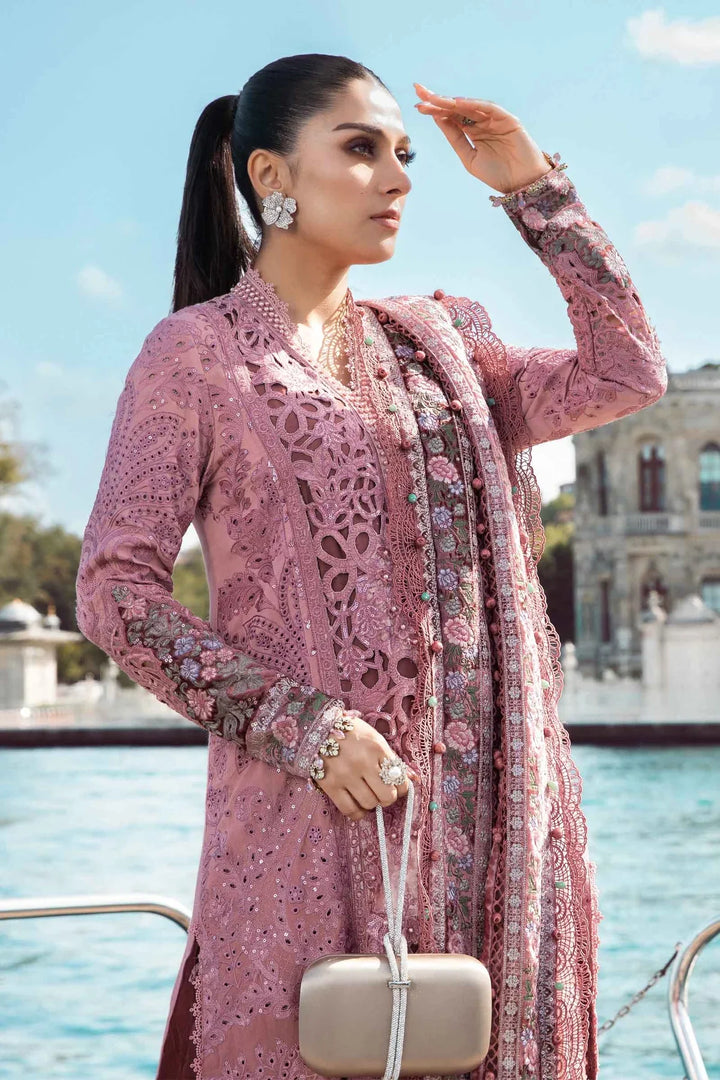 Maria B | Linen 23 | Ash Pink DL-1106 - Hoorain Designer Wear - Pakistani Designer Clothes for women, in United Kingdom, United states, CA and Australia