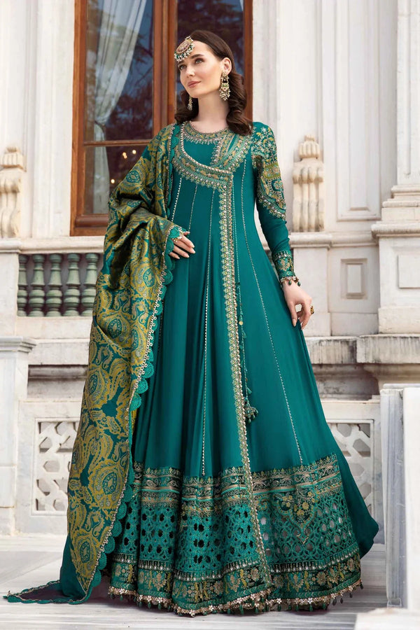 Maria B | Linen 23 | Emerald Green DL-1107 - Hoorain Designer Wear - Pakistani Ladies Branded Stitched Clothes in United Kingdom, United states, CA and Australia