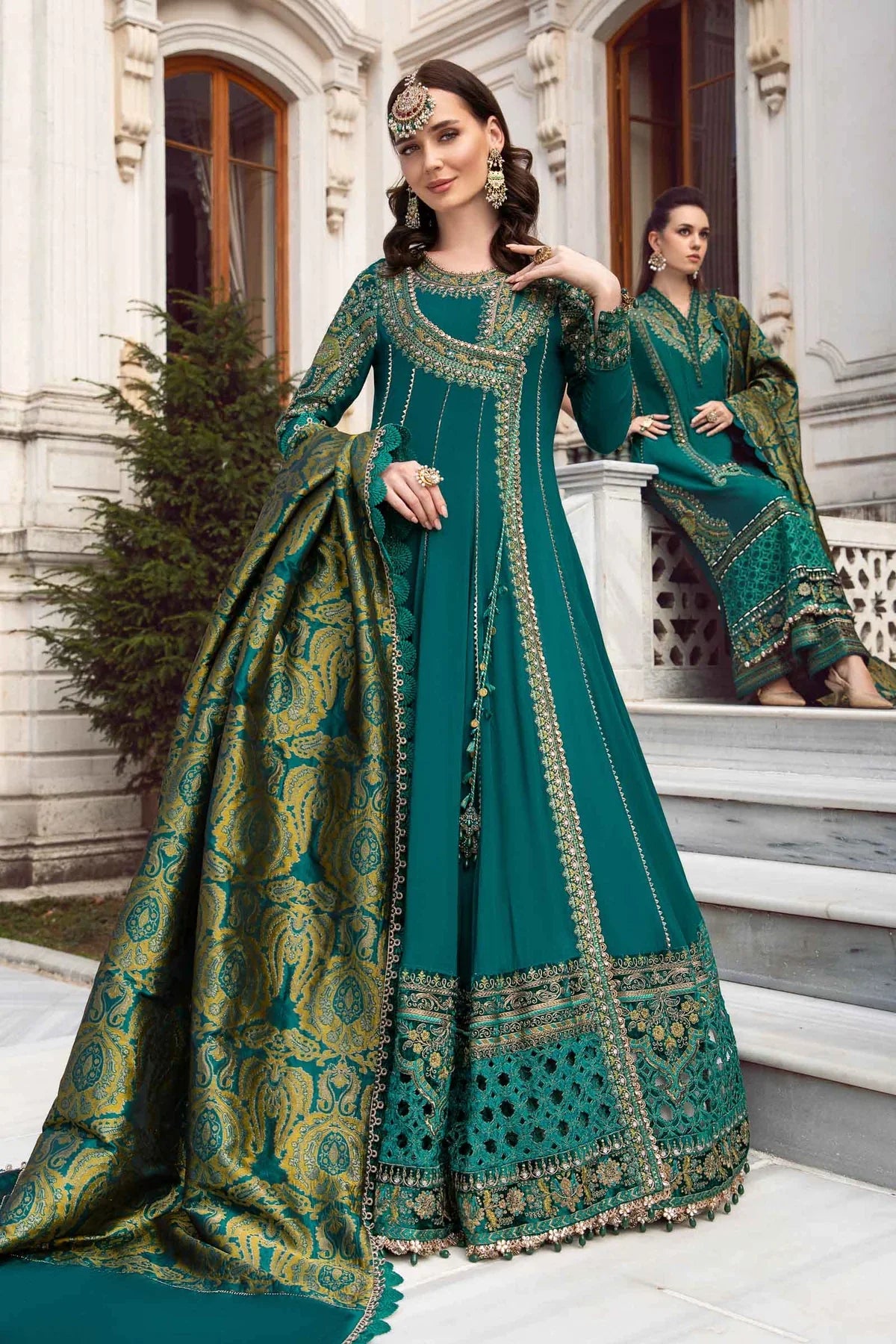 Maria B | Linen 23 | Emerald Green DL-1107 - Pakistani Clothes for women, in United Kingdom and United States