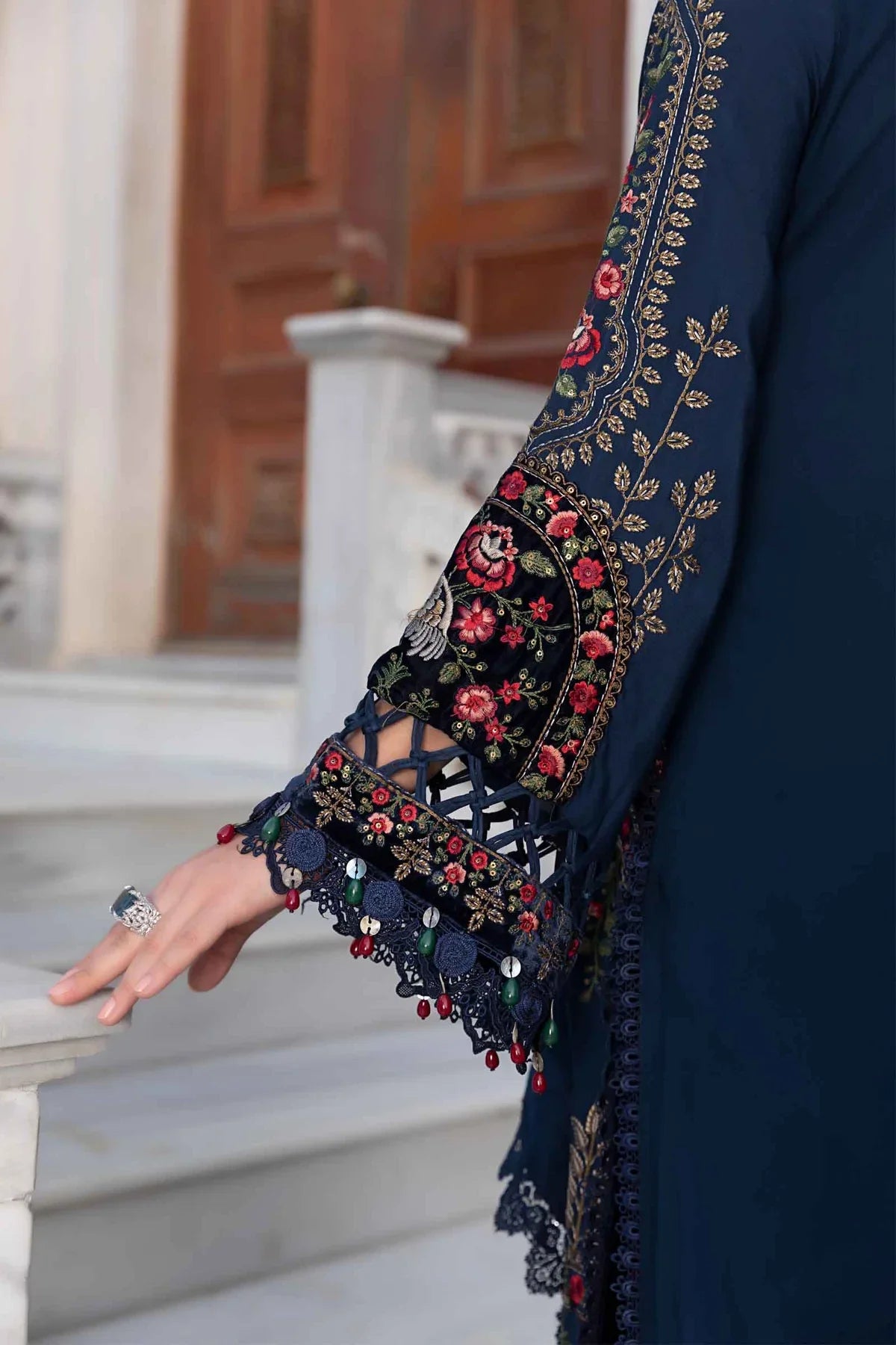 Maria B | Linen 23 | Navy Blue DL-1109 - Pakistani Clothes for women, in United Kingdom and United States