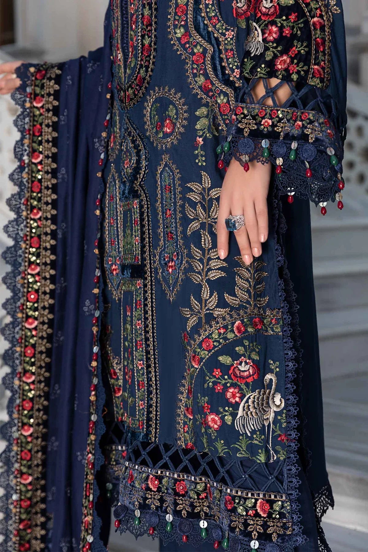 Maria B | Linen 23 | Navy Blue DL-1109 - Pakistani Clothes for women, in United Kingdom and United States