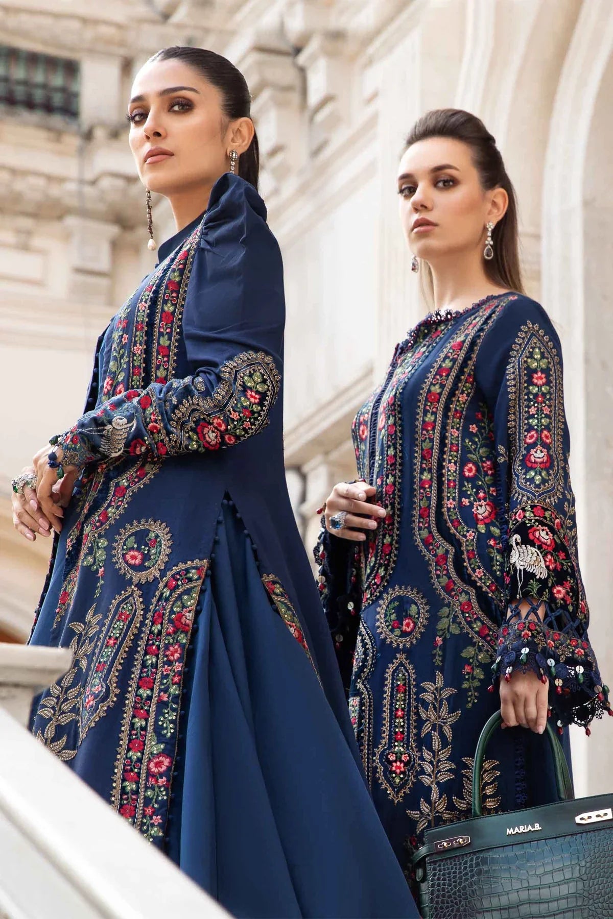 Maria B | Linen 23 | Navy Blue DL-1109 - Pakistani Clothes for women, in United Kingdom and United States