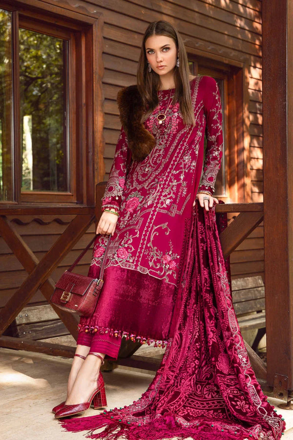 Maria B | Linen 23 | Deep Pink DL-1112 - Hoorain Designer Wear - Pakistani Ladies Branded Stitched Clothes in United Kingdom, United states, CA and Australia