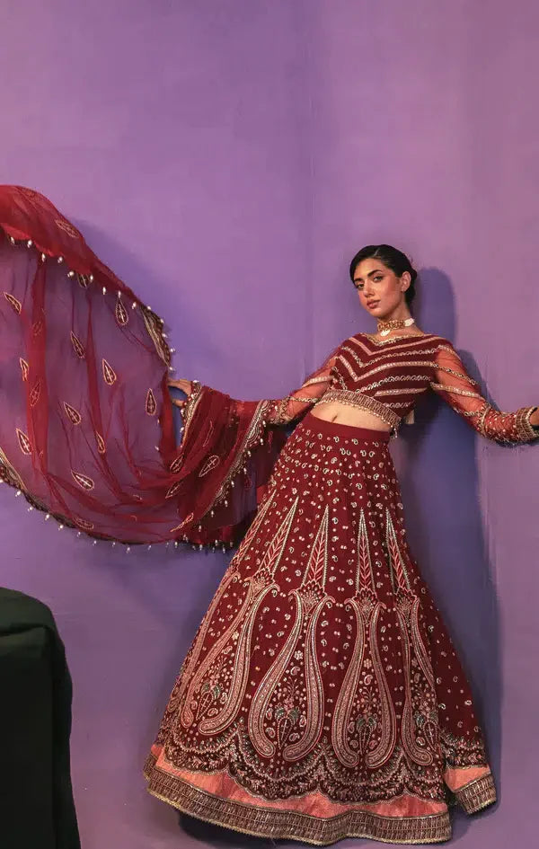 Gisele | Zarish Festive Collection 23 | Lalzari - Hoorain Designer Wear - Pakistani Ladies Branded Stitched Clothes in United Kingdom, United states, CA and Australia