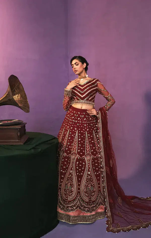Gisele | Zarish Festive Collection 23 | Lalzari - Hoorain Designer Wear - Pakistani Ladies Branded Stitched Clothes in United Kingdom, United states, CA and Australia