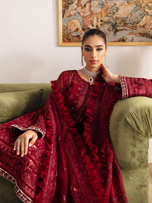 Gulaal | Embroidered Chiffon 23 | RUBY GL-EC-23V1-02 - Hoorain Designer Wear - Pakistani Ladies Branded Stitched Clothes in United Kingdom, United states, CA and Australia