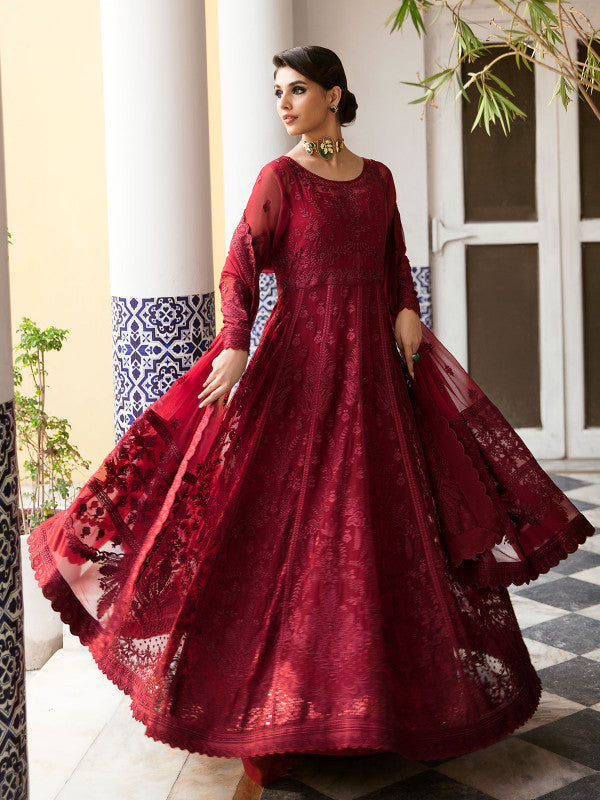 Gulaal | Embroidered Chiffon 23 | GARNET - (GL-EP23V1-09) - Pakistani Clothes for women, in United Kingdom and United States