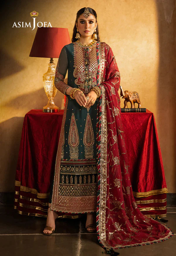 Asim Jofa | Velvet Festive 23 | AJVF-10 - Hoorain Designer Wear - Pakistani Ladies Branded Stitched Clothes in United Kingdom, United states, CA and Australia