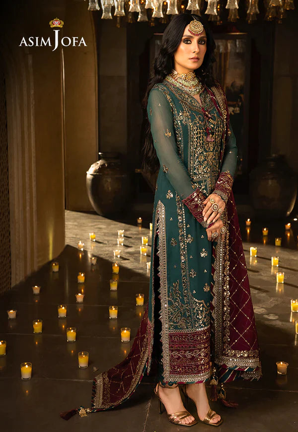 Asim Jofa | Velvet Festive 23 | AJVF-09 - Hoorain Designer Wear - Pakistani Ladies Branded Stitched Clothes in United Kingdom, United states, CA and Australia