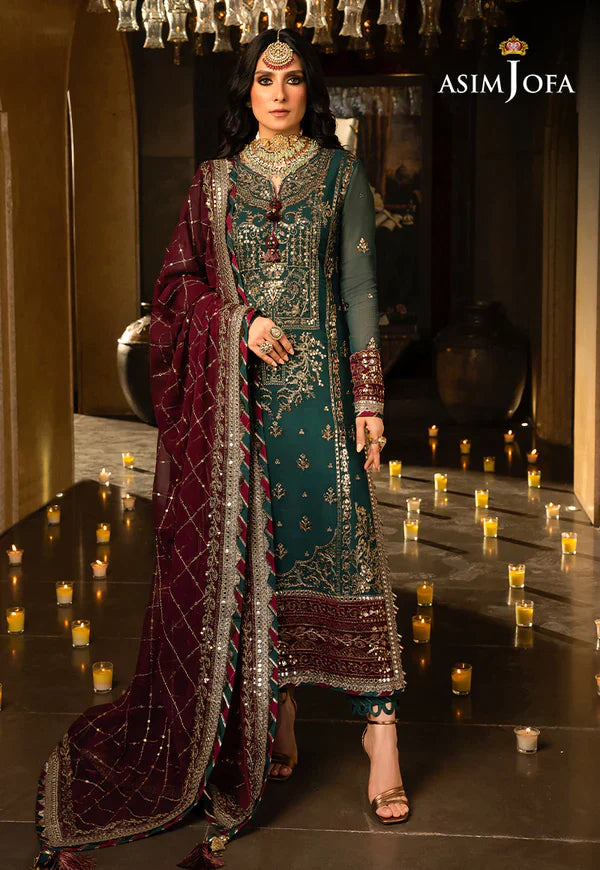 Asim Jofa | Velvet Festive 23 | AJVF-09 - Hoorain Designer Wear - Pakistani Ladies Branded Stitched Clothes in United Kingdom, United states, CA and Australia