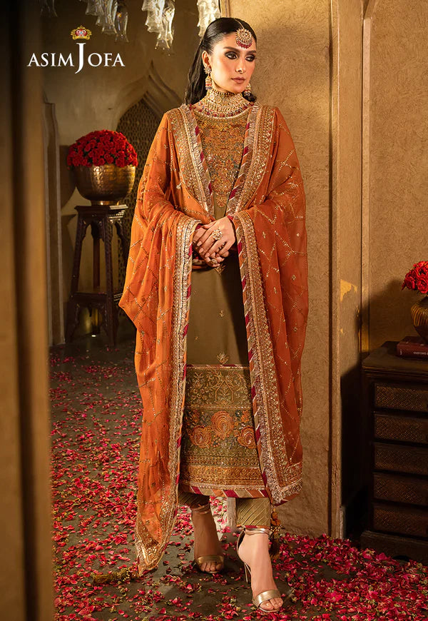 Asim Jofa | Velvet Festive 23 | AJVF-08 - Hoorain Designer Wear - Pakistani Designer Clothes for women, in United Kingdom, United states, CA and Australia