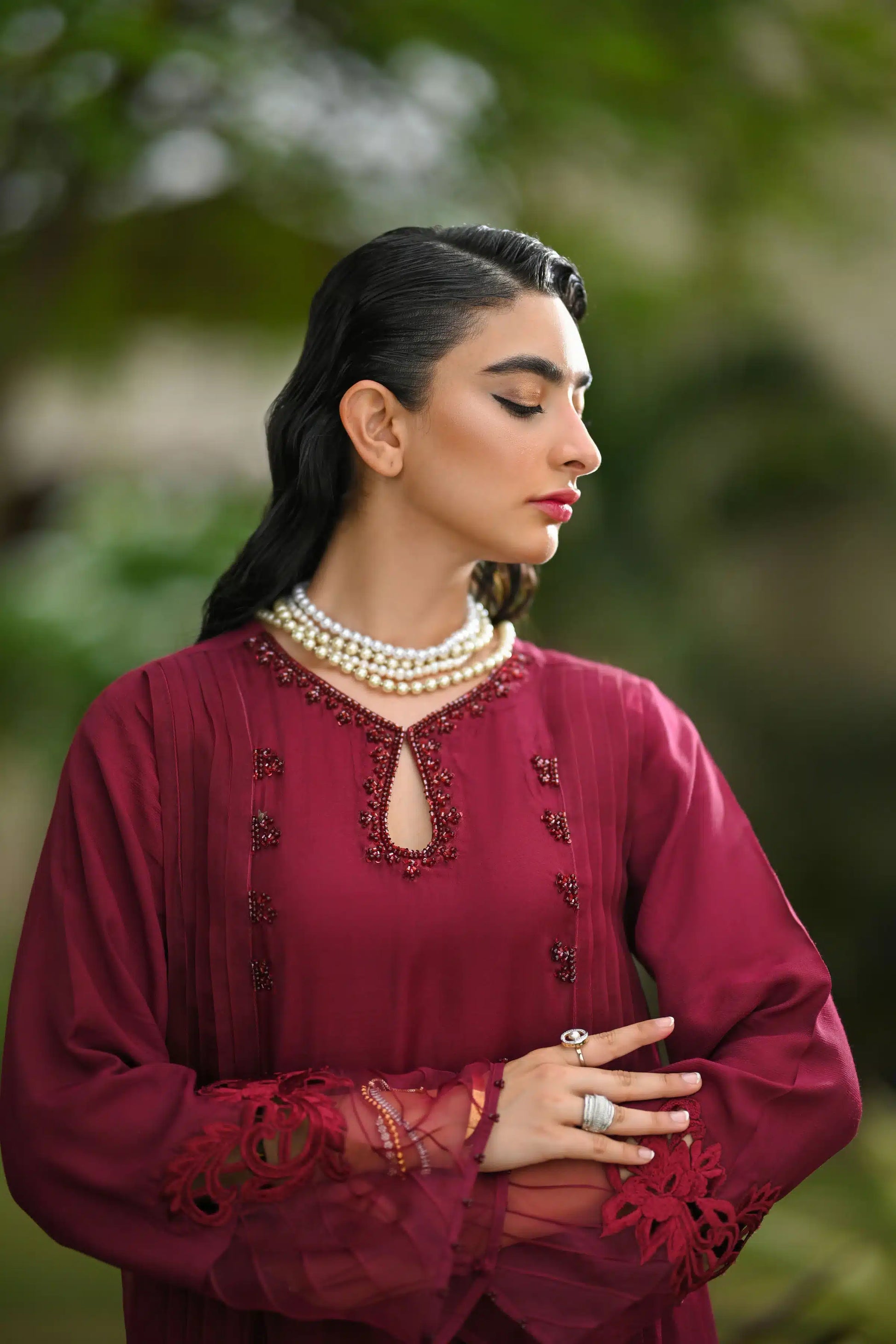 Hue Pret | Leilah Formals 23 | Crimson - Pakistani Clothes for women, in United Kingdom and United States