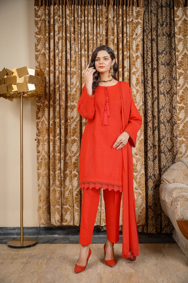 Hoorain Basics | Slub Winter 23 | HB-RD - Hoorain Designer Wear - Pakistani Ladies Branded Stitched Clothes in United Kingdom, United states, CA and Australia